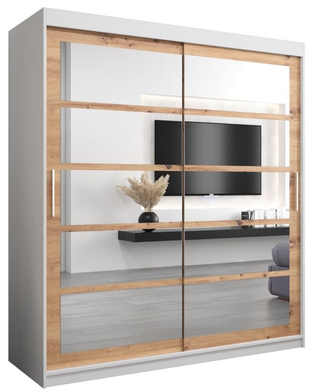 Szafa przesuwna Abiks ROMA 2 180 biały mat + artisan 1 szt.