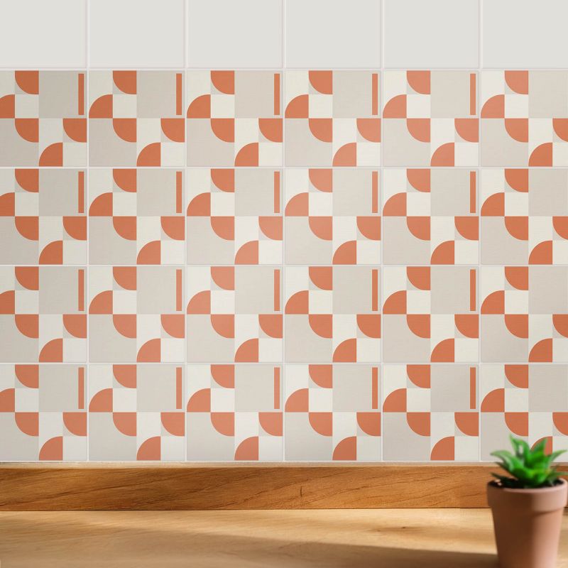 Naklejki na ścianę do kuchni Wallfluent 20x20 cm Geometria z łukami i liniami odświeżenie kafelek 24 szt.