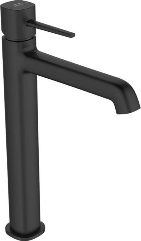 Bateria umywalkowa Laveo Pola czarna, stojąca, jednouchwytowa, 297 mm, z korkiem, 1 szt.