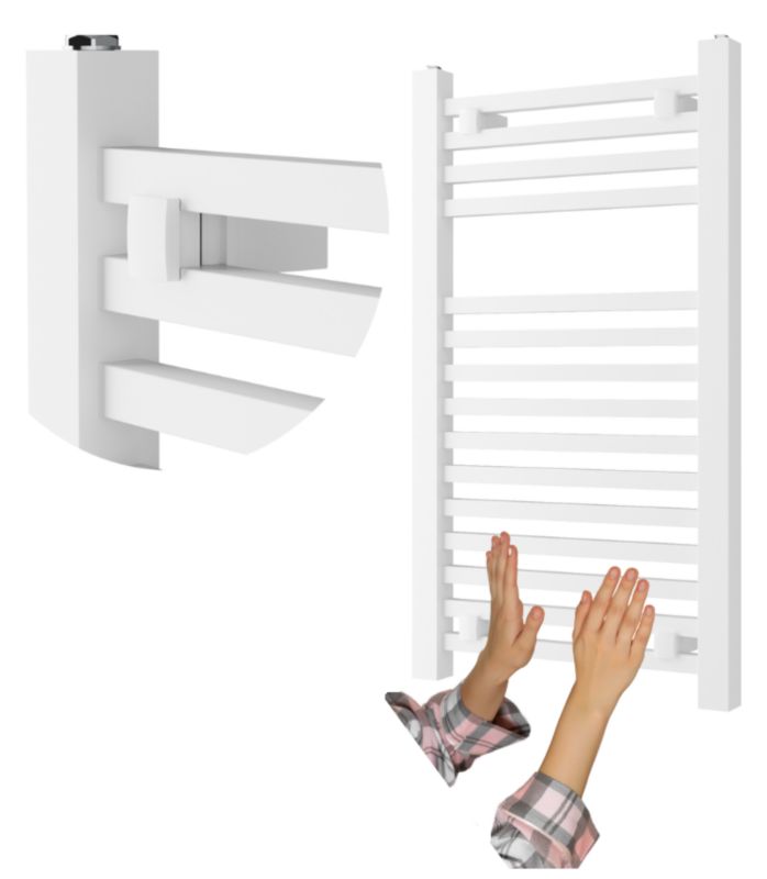 Grzejnik Łazienkowy Granitan Bergen 80/45cm Biały Kaloryfer Drabinkowy 1kpl.