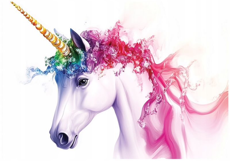 Fototapeta Dla Dziewczynki Jednorożec Dla Dzieci WALLARENA 300x210 cm Tapeta Do Pokoju Dziecięcego Na Flizelinie 1 szt.