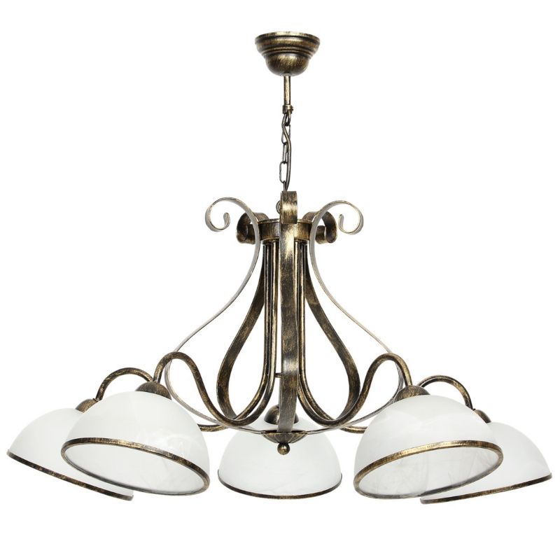 Lampa wisząca Luminex Antica 9217 złota patyna-biała retro 5xE27 x 15W 1 szt.