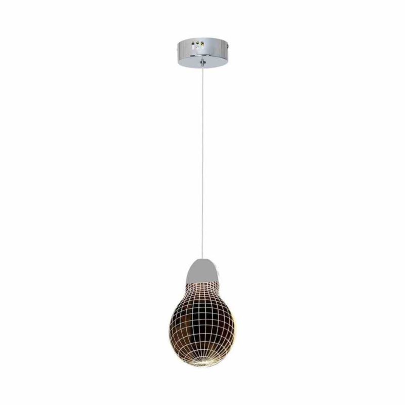 Lampa sufitowa wisząca Milagro 3D 1993 chromowana czarna szerokość 16 cm wbudowany LED 5W 1 szt.