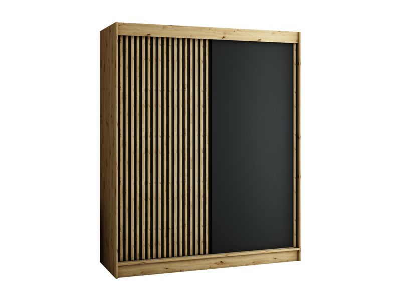 Szafa przesuwna Garderoba Abiks Lamelo 180 artisan + czarny 1 szt.