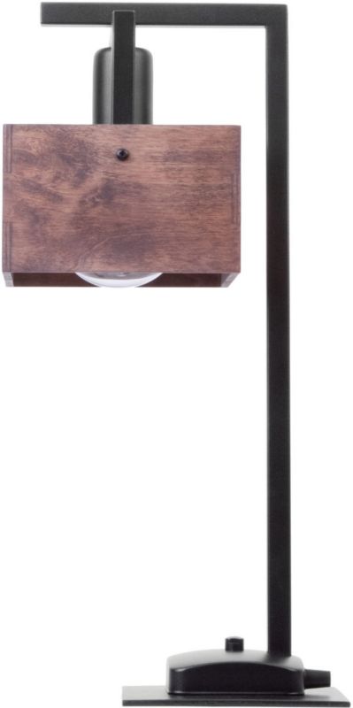 Lampa stołowa Sigma Lighting Dakota czarno-brązowa 1 x E27 x 15W IP20 wym: 48 x 16 x 22 cm metal - 1 szt.