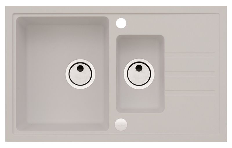 Zlewozmywak granitowy Alveus Intermezzo 70 kol. 11 biały (78x48) 1-komorowy 1szt.