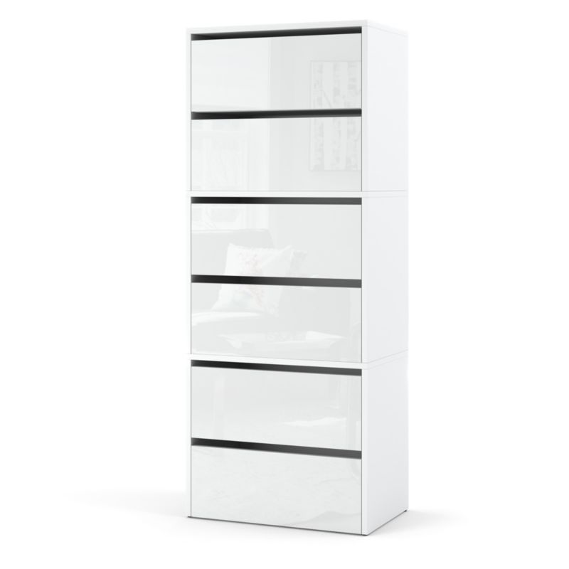 Szafka Na Buty Hurtownia-Mebli 6 Drzwi Zestaw szafki na buty Hugo 3 moduły 60cm Biały Mat Biały Połysk 60x36x150 cm 1szt.