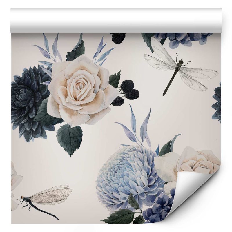 Tapeta flizelinowa Artgeist 110g/m2 Kwiaty szara 50x1000 (10 części) 10046ja rolka 1 szt