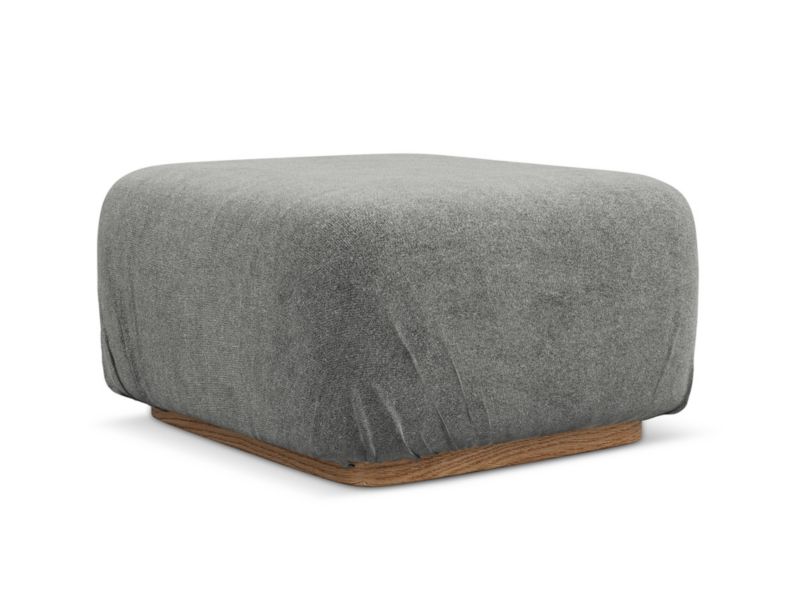 Pufa LaMiaSofa Catania z tkaniny bouclé 83x41 cm szary beż 1 szt.