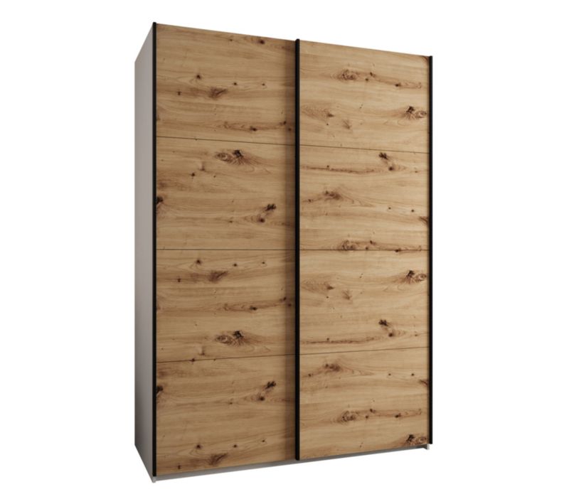 Szafa przesuwna Abiks LUX wysoka szer.180cm biały/artisan/czarny 1szt.