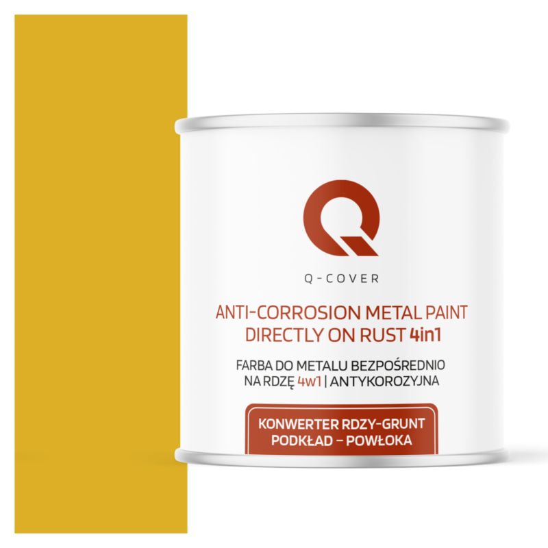 Farba do Metalu Prosto na Rdzę 4w1 Q-Cover Żółty cytrynowy RAL1012 Półmat 2.5L
