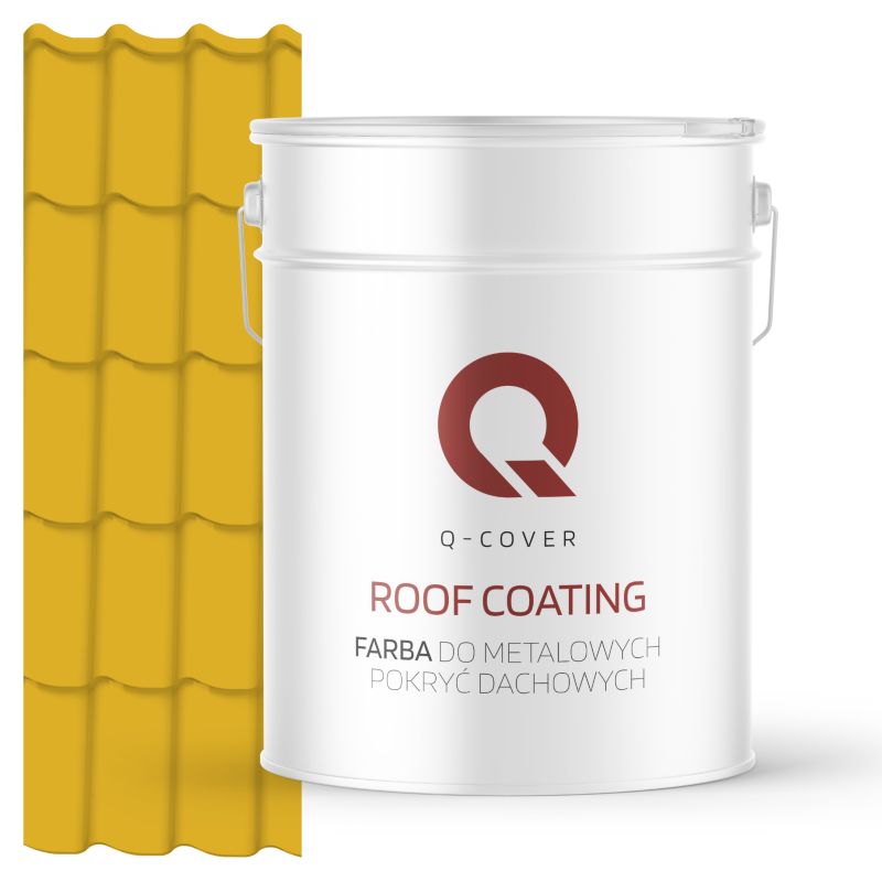 Farba do Metalowych Pokryć Dachowych Q-Cover Żółty cytrynowy RAL1012 Półmat 10L