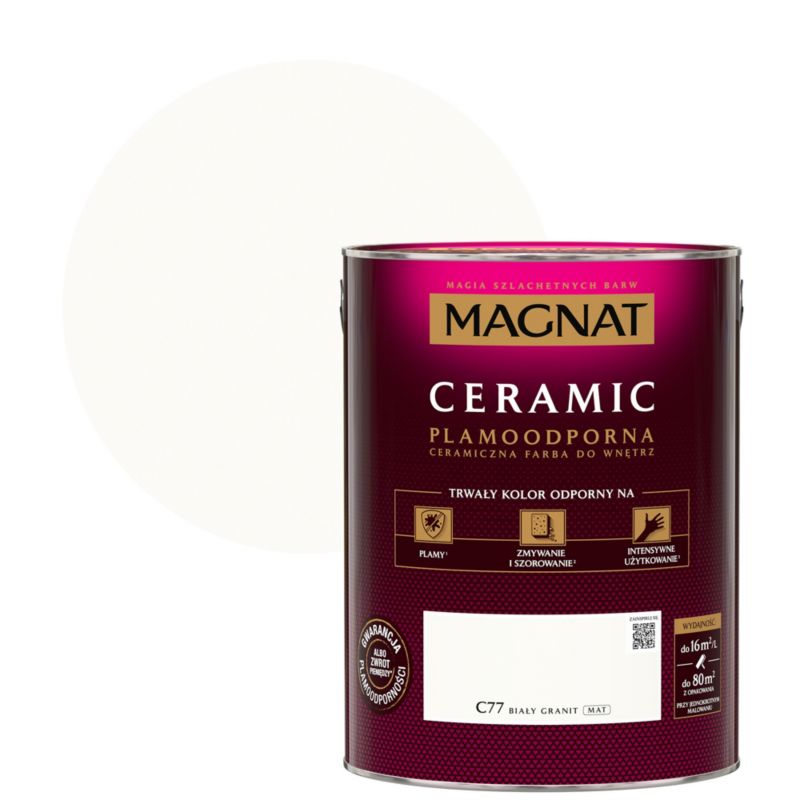 Farba Magnat Ceramic biały granit 5 l