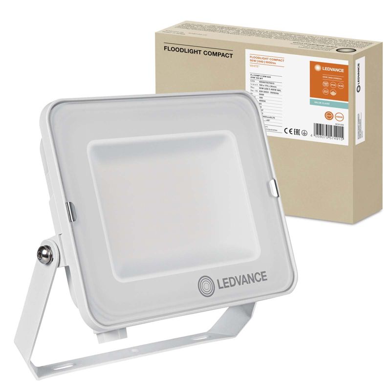 Naświetlacz LED Ledvance Reflektor Zewnętrzny Lampa 50W 5000lm 4000K IP65 Biały 1 szt.