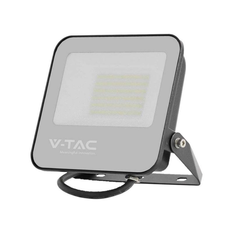 Naświetlacz LED V-TAC czarno-biały LED 50W 6500K 9250lm IP65 wym: 16,9 x 18,5 x 3,4 cm aluminium - 1 szt.