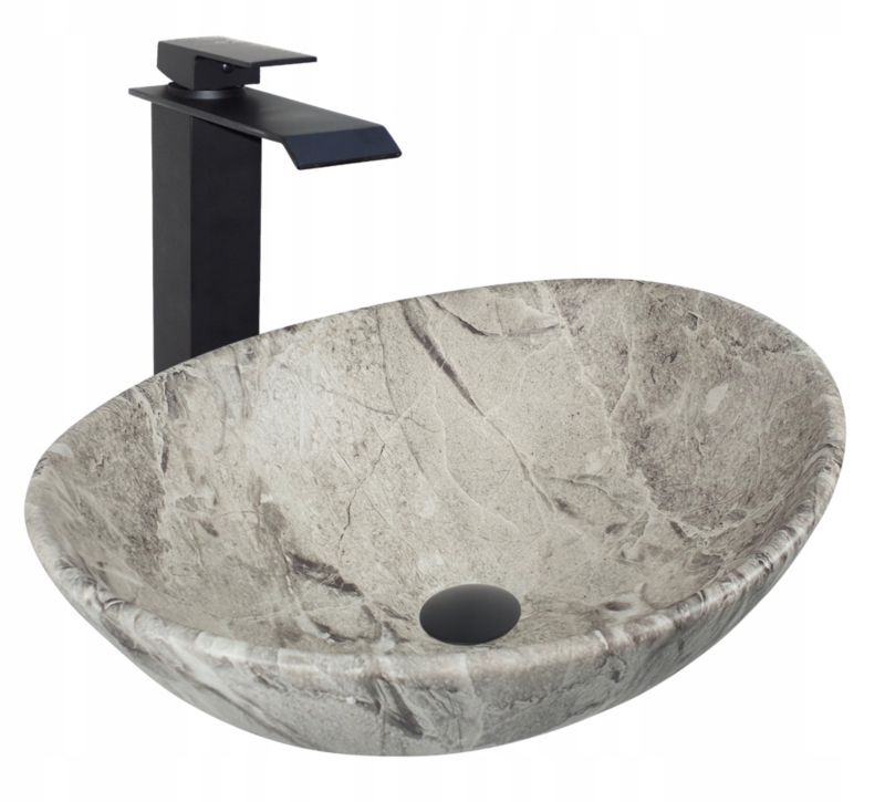 Umywalka nablatowa Estiva EBA Stone Gray szary kamień 41,5x34x14 cm 1 szt.