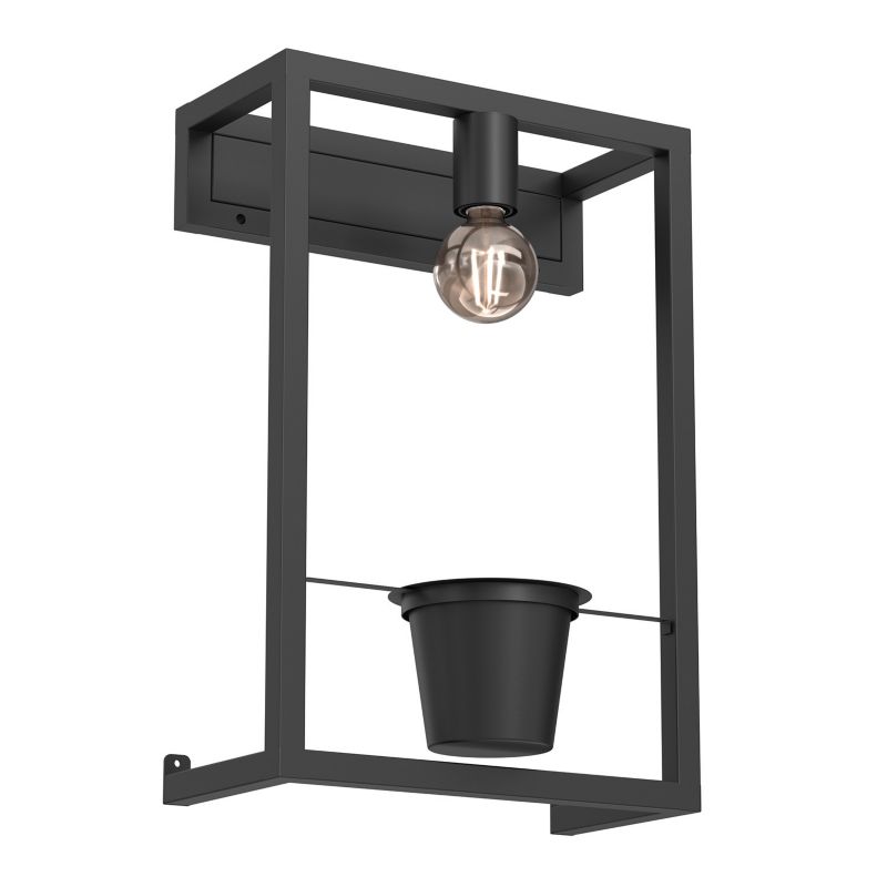 Kinkiet ścienny Luminex Flores czarny mat 1 x E27 x 15W IP20 wym: 50 x 34 x 16 cm - 1 szt.