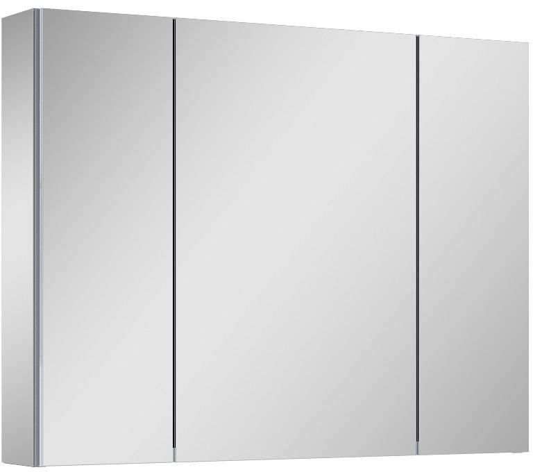 Szafka łazienkowa wisząca Elita Basic 80 cm z lustrem, 3 uniwersalne drzwiczki, szare wnętrze, 1 szt.