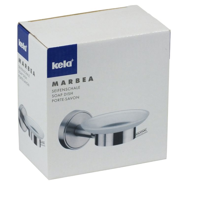 Mydelniczka ścienna Kela Marbea srebrny mat/stal nierdzewna/1 szt.