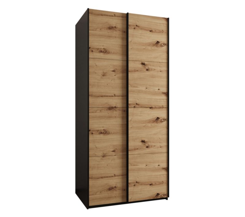 Szafa przesuwna Abiks LUX wysoka szer.100cm czarny/artisan/czarny 1szt.