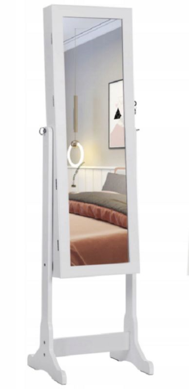 Toaletka Songmics z lustrem i oświetleniem LED na biżuterię stojąca regulowana 1 szt