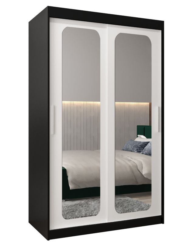 Szafa przesuwna Garderoba Abiks PROMO T3 120 czarny/biały 1 szt.