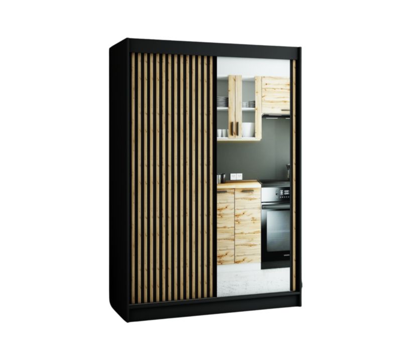 Szafa przesuwna Garderoba Abiks Lamelo 2 150 czarny 1 szt.