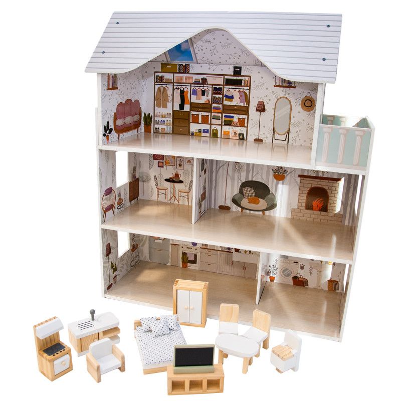 Drewniany domek dla lalek 4iQ Group Lili 1szt.