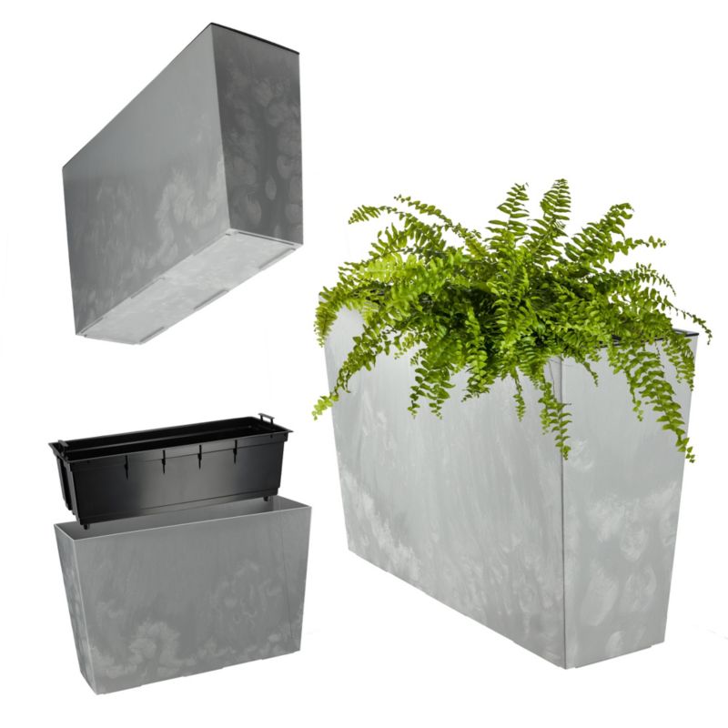Doniczka KADAX Donica Na Kwiaty Kwietnik Wysoka + Wkład 19x56cm szary Beton 1 szt.