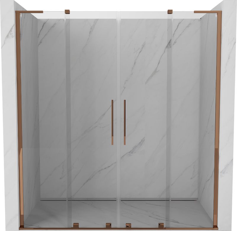 Drzwi prysznicowe rozsuwane Mexen Velar różowe złoto 180x200 cm 1 szt.