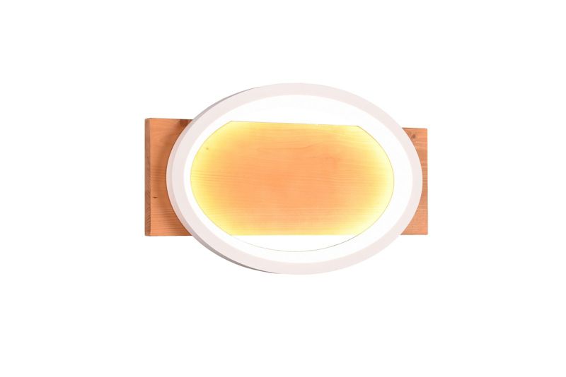 Kinkiet ścienny Trio Barca biały jasne drewno styl nowoczesny LED 16W 3000K 1800lm IP20 wym: 8 x 38 x 24 cm - 1 szt.