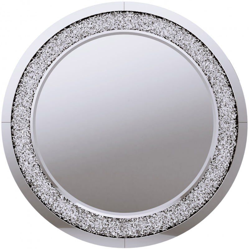 Lustro dekoracyjne Ars Longa Giuliano II 90x90 cm okrągłe z kryształkami srebrne 1 szt.