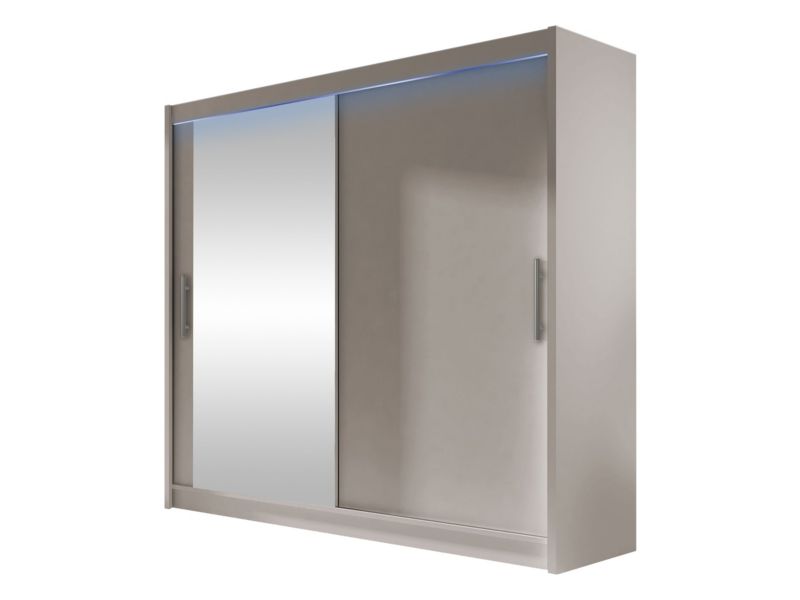 Szafa MIRJAN 24 z drzwiami przesuwnymi London VI z oświetleniem RGB kaszmir/lustro 1 szt.