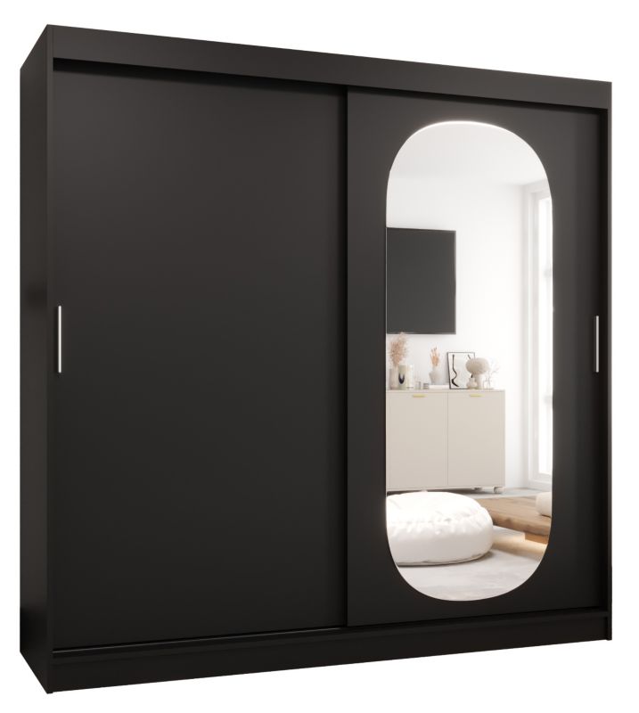 Szafa przesuwna Garderoba Abiks ROYAL 200 czarny mat 1szt.