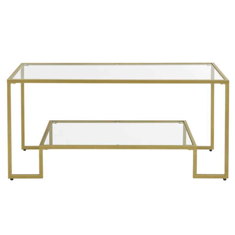 Stolik kawowy Songmics złoty z półką szklany 1szt