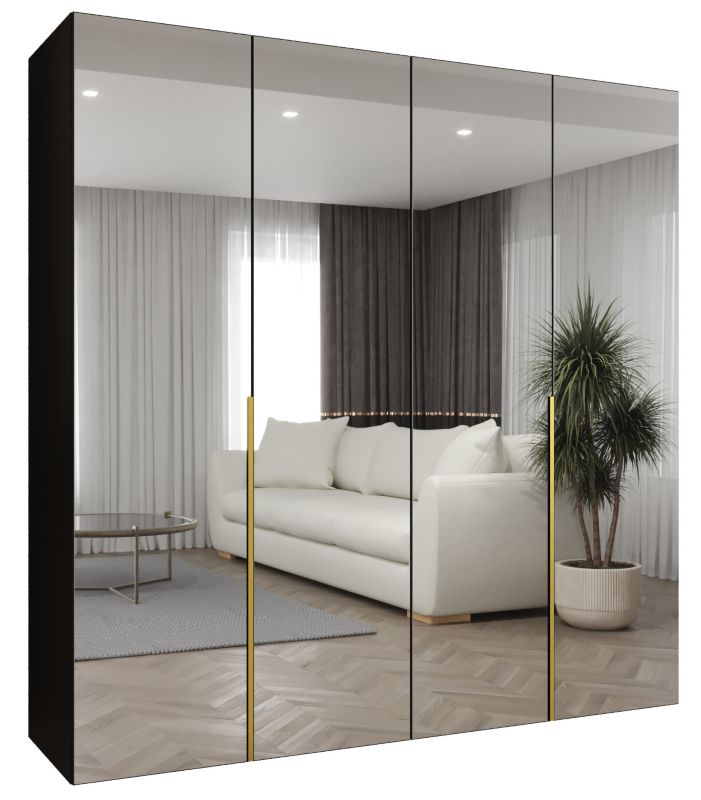 Szafa uchylna otwierana ALICANTE 3 200 wys 202 cm Czarny + Złoty 1 szt