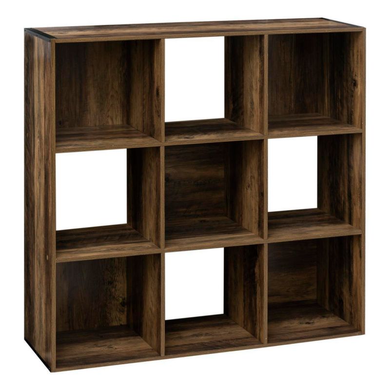 Regał na książki Kali 5five Simply Smart brązowy industrialny 9 półek do salonu i biura 100,5x100,5 cm 1 szt.