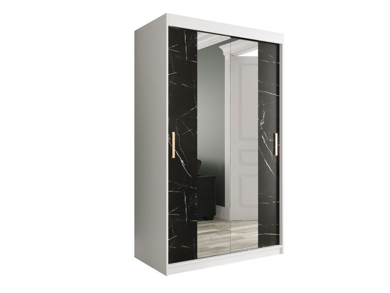 Szafa MIRJAN 24 Marmur T1 120 biały mat / czarny marmur 1 szt.