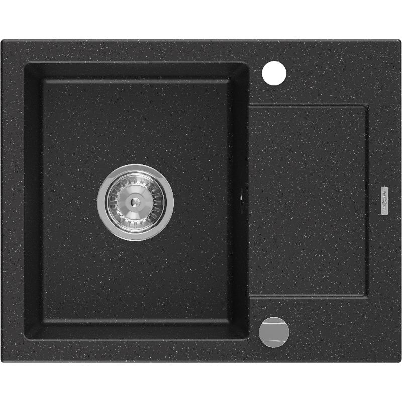 Zlewozmywak wpuszczany Mexen Enzo 1-komorowy czarny 576 x 465 mm - 6506571005-77 1 szt.