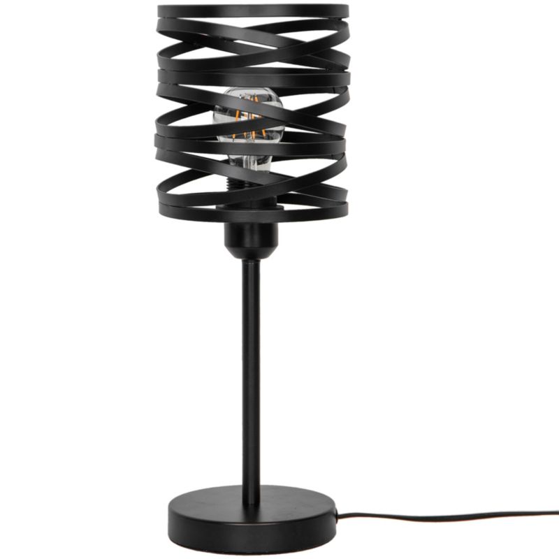 Lampa stołowa GoodHome Gabon 1-punktowa E27 czarny mat