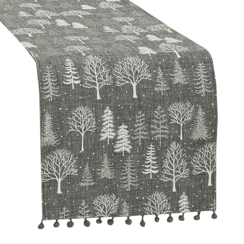 Bieżnik Zimowa Magia Markizeta Poliester Szary 24X90 Cm 1 Szt.