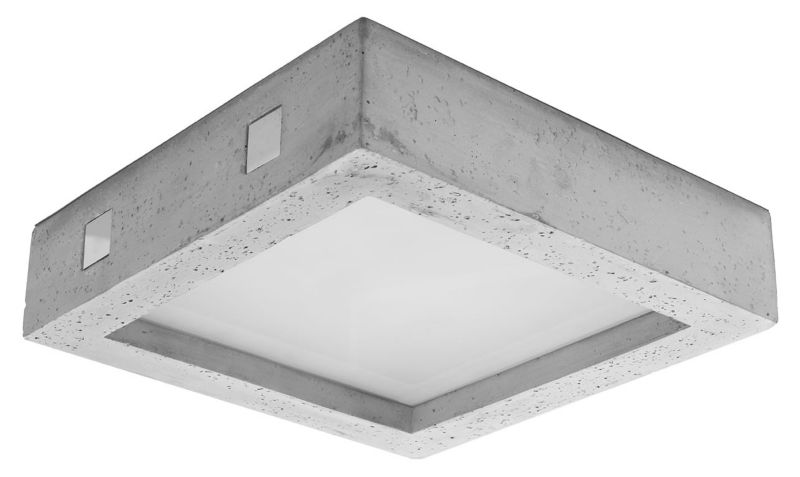 Plafon sufitowy Sollux Lighting Riza szaro-biały LED 18W 3000K 1600lm IP20 wym: 8 x 33 x 33 cm szkło - 1 szt.