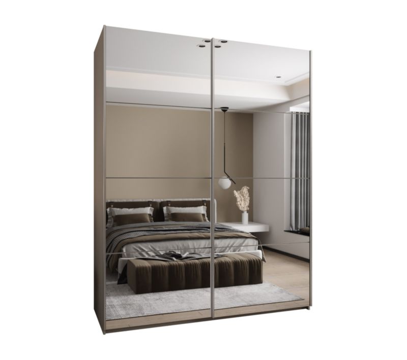 Szafa przesuwna Abiks LUX 2 wysoka szer.200cm kaszmir/kaszmir/srebrny 1szt.