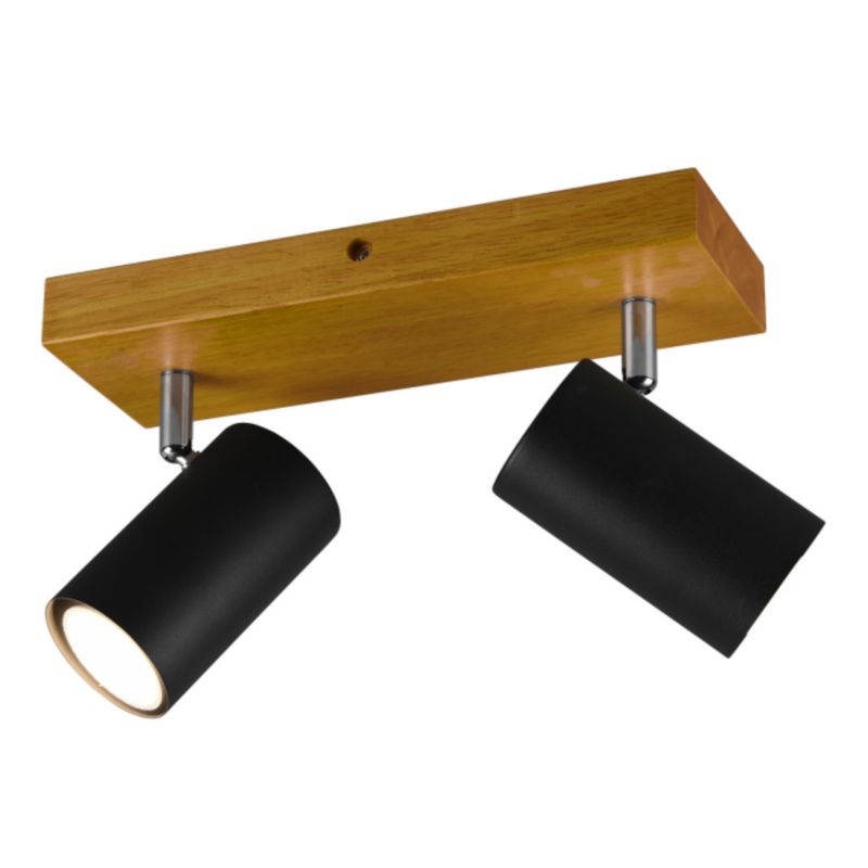 Kinkiet ścienny Trio Marley czarny-chromowany-jasne drewno 2 x GU10 x 35W IP20 wym: 26 x 9 cm - 1 szt.