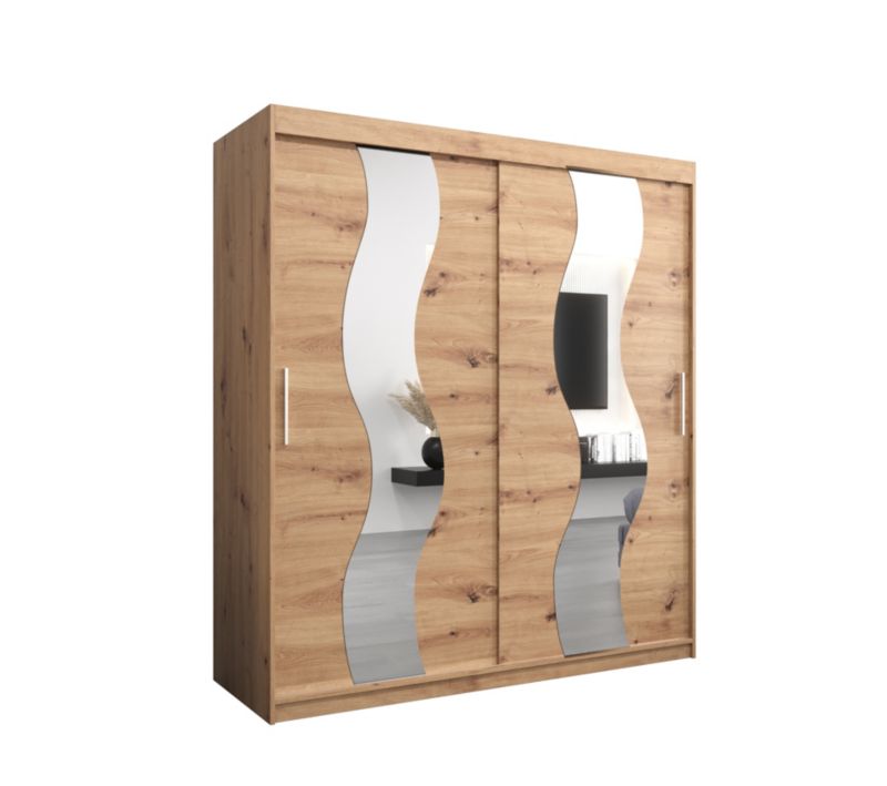 Szafa przesuwna Abiks SEWILLA 180 dąb artisan + dąb artisan 1 szt.