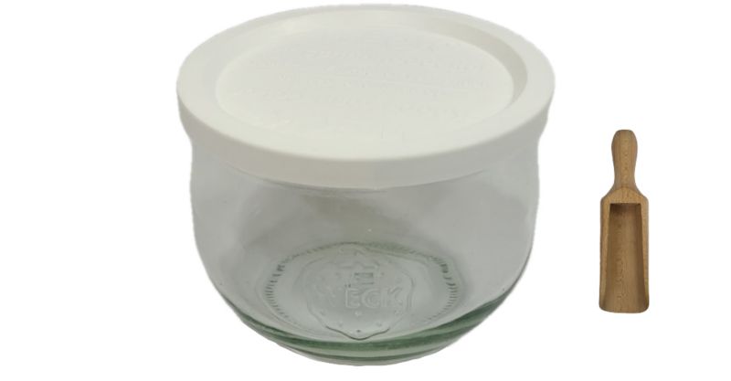 Słoik MODO24 Weck 370 ml fi 80 tulip plastikowe wieko miarka 1 kpl.