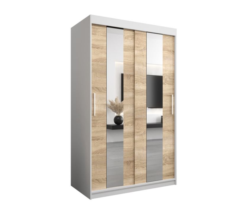 Szafa przesuwna Garderoba Abiks POLE 120 biały/sonoma 1 szt.