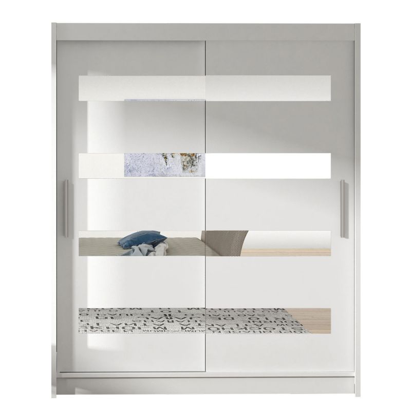 Szafa MIRJAN 24 z drzwiami przesuwnymi Presto XIII biały/lustro 1 szt.