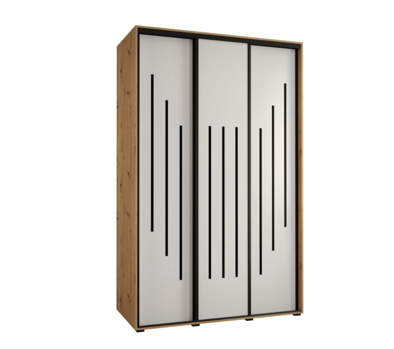 Szafa przesuwna Abiks DAVOS 8 wysoka szer.160cm gł.45cm artisan/biały/czarny 1szt.