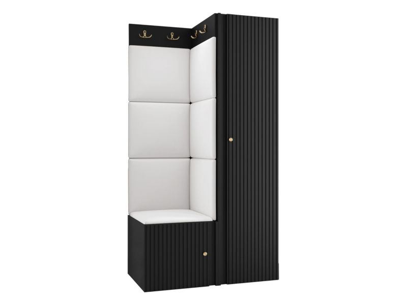 Zestaw MIRJAN 24 Orion Ryfel Slim XXV czarny + biała ekoskóra 1 kpl.